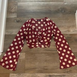 Polka Dot Crop Top From Nasty Gal Size Small